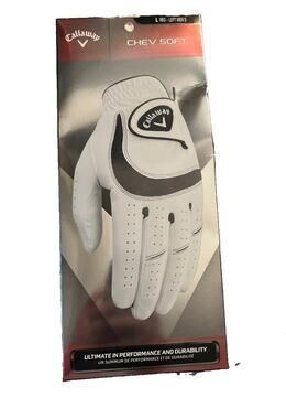 Callaway Chev Soft Men's Left Golf Glove Large Regular White NEW
